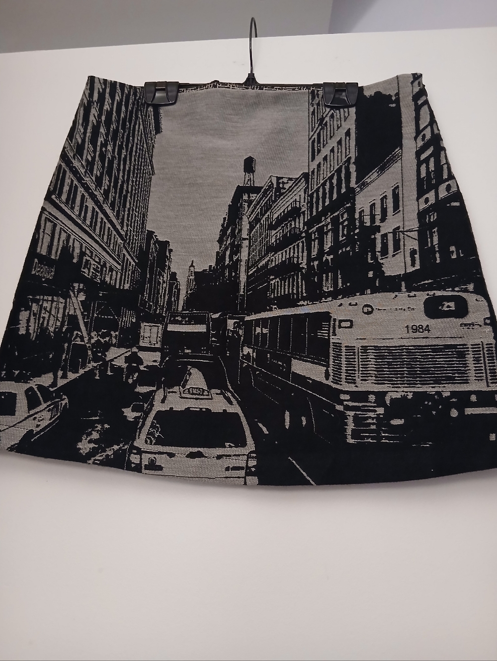 Desigual Black and Gray Cityscape Mini Skirt.Size 42(L)